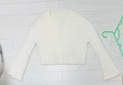 白アンゴラカーディガン