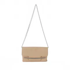 FABIANA FILIPPI(ファビアーナフィリッピ) ショルダーバッグ - ピンクベージュ×シルバー レザー 美品 ファビアナ フィリッピ FABIANA FILIPPI バッグ 2way