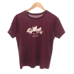 モンベル Montbell Tシャツ L 紫 パープル ラウンドネック 鳥柄 半袖 1114481 /HW ■GY06