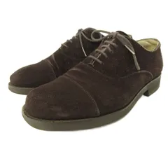 イヴサンローラン YVES SAINT LAURENT スエード レザーシューズ 内ばね キャップトゥ 茶 ブラウン 24.5EEE