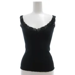 バルマン BALMAIN タンクトップ リブ メロー レース 黒 ブラック /AE ■GY06