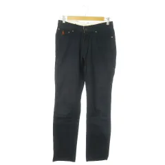 ポロ ラルフローレン POLO RALPH LAUREN コットンパンツ ストレート リベット ポニーロゴ刺繍 28/30 紺 ネイビー /AO21 ■GY18