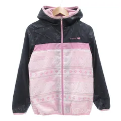 ニューバランス NEW BALANCE ジャケット M ジップアップ ロゴ 裏起毛 フード 紺 ネイビー ピンク /AE ■GY06