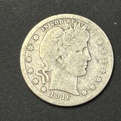 希少年/115年前】1909年 アメリカ バーバークォーター 25セント銀貨