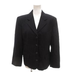 ニューヨーカー NEWYORKER テーラードジャケット ウール 9 紺 ネイビー ストライプ柄 背抜きノッチドラペル 長袖 THJHN421106 /HW ■GY06