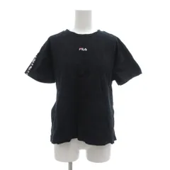 フィラ FILA Tシャツ カットソー M 半袖 ロゴ プリント 黒 ブラック /AE ■ECF001