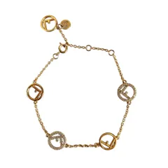 FENDI フェンディ エフ イズ フェンディ FF ブレスレット 1A0619 F ゴールド/ラインストーン メンズ