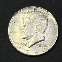 1964年D ケネディ ハーフダラー 銀貨 50セント ミントマークあり