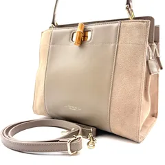 【良品】TOPKAPI TREASURE 2way shoulderbag トプカピトレジャー ショルダーバッグ ハンドバッグ 竹 牛革 スウェード素材