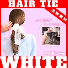 赤字値下げ　G71　刺繍リボン付パール【ホワイト】ヘアゴム 可愛い レースリボン パールゴム レース 発表会 女子会 デイリー使い かわいい