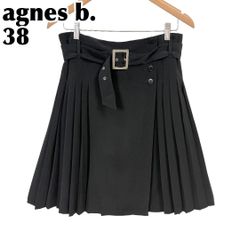 agnes b. コットンポプリンフレアスカート ブラック サイズ38美品