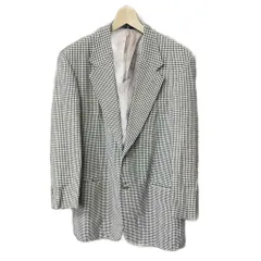ヴァレンティノ ガラヴァーニ VALENTINO GARAVANI ヴィンテージ ウール テーラードジャケット チェック 2B 48 ベージュ ブラックのサムネイル
