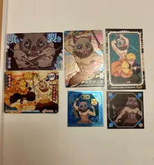 [匿名配送] 鬼滅の刃 カード ステッカー 嘴平伊之助 6枚セット