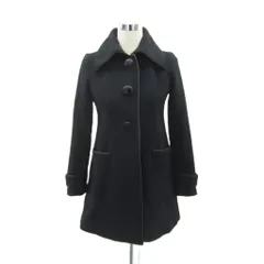 セシルマクビー CECIL McBEE ステンカラーコート ロング丈 アンゴラ混 黒 ブラック /SY5 ■GY61