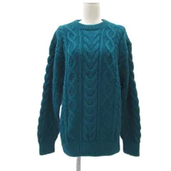 ミスタージュンコ Mr.JUNKO ニット セーター 長袖 ラウンドネック ケーブル編み M 緑 グリーン /YS7 ■GY61