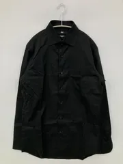 UNIQLO ユニクロ ビジネスシャツ M ブラック コットン 無地 長袖 レギュラーカラー