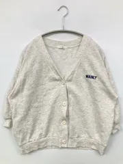 COLZA コルザ カーディガン/ボレロ M グレー コットン ワンポイント ブランドロゴ ミドル丈 半端袖