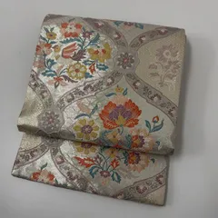 袋帯 唐織 花柄 素敵な織り出し 正絹 着物 MA-4280