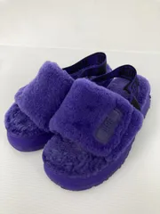 UGG アグ サンダル 6(USA) パープル フェイクファー 無地 ブランドロゴ 厚底 ストラップあり コンフォート