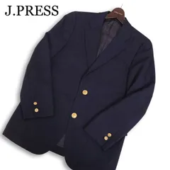 J.PRESS ジェイプレス 通年 背抜き 金ボタン★ ブレザー テーラード ジャケット 紺ブレ Sz.C-90 W-76 T-170 メンズ ネイビー