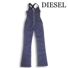 DIESEL ディーゼル フロントジップ♪ スウェット デニム ジョグ ジーンズ オーバーオール サロペット Sz.XS　レディース