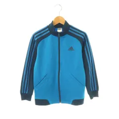 アディダス adidas ジャケット ジップアップ ジャージ 140 ブルー ネイビー /DO ■GY60