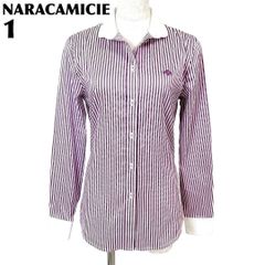 新品✨NARACAMICIE 定価1.5ストライプ ブラウス 半袖シャツ II - メルカリ