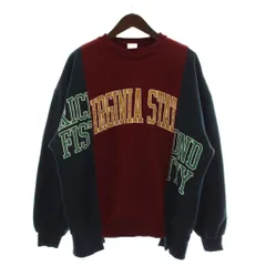 ロデオクラウンズワイドボウル RODEO CROWNS WIDE BOWL RCWB スウェット トレーナー FREE 紺 ネイビー 赤 ワインレッド オーバーサイズ ビッグシルエット 裏起毛 長袖 クルーネック ロゴプリント /GR ■GY60