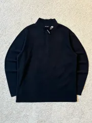 M レア) THE NORTH FACE ザノースフェイス ネックロゴ ハーフ ジップアップ フリース ロングスリーブ 長袖 ブラック