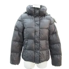 ギャップ GAP ダウンジャケット ミドル丈 S グレー フェイクファー フード付き ダブルジップ 787407 /MA3 ■GY58