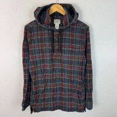 L.L.Bean エルエルビーン ネルシャツ パーカー チェック柄 グレー レッド Sサイズ メンズ 古着 アウトドア アメカジ ストリート