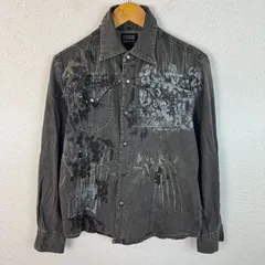 00s splendid satisfaction スプレンディッドサティスファクション ウエスタンシャツ 総柄 ブラック Lサイズ メンズ 古着 ストリート Y2Kのサムネイル
