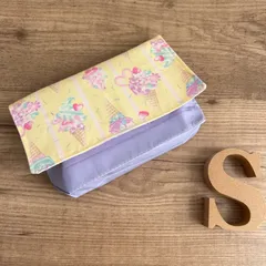 No.186 横入れお弁当袋 S size✴︎ゆめかわ　アイスクリーム