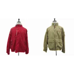 トミーヒルフィガー TOMMY HILFIGER ブルゾンジャケット ミドル丈 リバーシブル スタンドカラー フード付き 2way L マルチカラー 赤 レッド 113-691802-720 /YS16 ■GY53