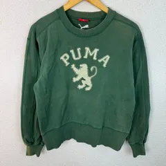 PUMA プーマ スウェット ロゴプリント グリーン Mサイズ 古着 ストリート スポーツMIX　レトロ