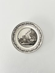 希少 フランスアンティーク]クレイユモントローDELHI多彩レリーフ皿(2