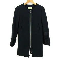 デプレ ノーカラーコート ロングコート アウター レディース 1サイズ ブラック DES PRES 【中古】