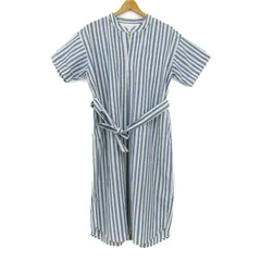 アーバンリサーチ ワンピース トップス 半袖 ストライプ柄 レディース Freeサイズ 青×白 URBAN RESEARCH 【中古】
