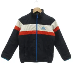 アディダス adidas 中綿ジャケット 140 紺 ネイビー 長袖 スタンドカラー 切り替えデザイン /SJ ■GY58
