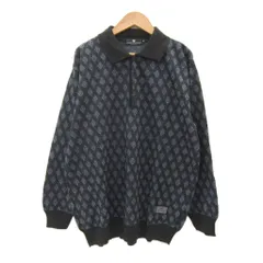 マリオヴァレンチノ マリオヴァレンティノ MARIO VALENTINO ニット セーター 襟付き 総柄 ウール M チャコールグレー /SY38 ■GY58