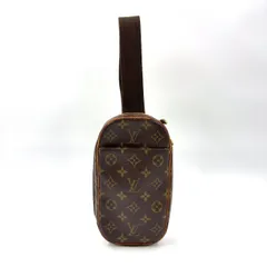LOUIS VUITTON ポシェットガンジュ モノグラム モノグラム レザー×PVC ブラウン ボディバッグ ゴールド M51870 