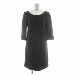 アンタイトル UNTITLED ワンピース 絹 シルク 1 黒 ブラック ラウンドネック 七分袖 /PP ■GY60