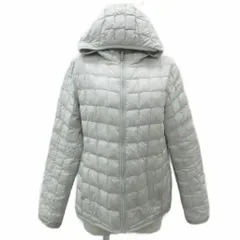 ユニクロ UNIQLO ダウンジャケット L 白 ホワイト フード付き ミドル丈 /YS18 ■GY58