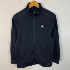 adidas アディダス トラックジャケット ロゴ刺繍 フルジップ ブラック Lサイズ レディース 古着 スポーツMIX ストリート