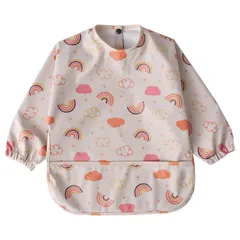 新品 [kalavika] お食事エプロン 長袖 6ヶ月～54ヶ月 赤ちゃん お食事スタイ 女の子 男の子 ベビー ビブ 防水 軽量 ポケット付き スモック 子供 食事用エプロン 保育園 ベビーギフト 出産祝い