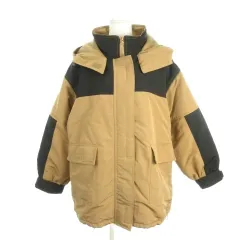 イング INGNI 中綿ジャケット 上着 M 茶 ピンクブラウン 無地 フード付き 長袖 /AH19 ■GY58