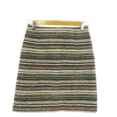 アナイ ANAYI ツイードスカート 38 黒 ブラック ストライプ柄 ミニ丈 /AO35 ■GY61