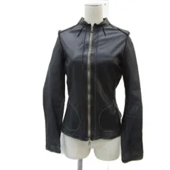 PHORMS ライダースジャケット レザージャケット 革ジャン 40 黒 ブラック シングル ジップアップ ミドル丈 /YS31 ■GY58