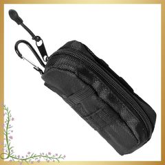 YINKE Golf Ball Case, Holds 3 Balls, 4 Needle Positions on Front and Back, Can Store Fork/Marker/Hat Clip, Zipper Closure, Carabiner Included, Golf Waist Bag, Golf Accessory Storage Pouch, Lightweight, Compact, Easy to Carry, Durable.