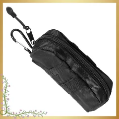 YINKE ゴルフボールケース 3個入れ用 前面と背面に4つの針位置 フォーク/マーカー/ハットクリップを収納可能 ゴルフボールポーチ ファスナー開閉式 カラビナ付き ゴルフウエストバッグ ゴルフ小物収納ポーチ 軽量コンパクト 持ち運び便利 耐久性がある 0